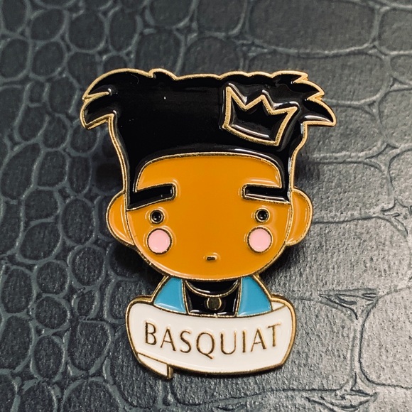 👁 HTF Jean-Michel Basquiat Enamel Pin Art Painter - Picture 4 of 5